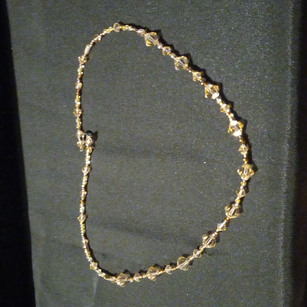 Coral Swarovski crystal necklace.